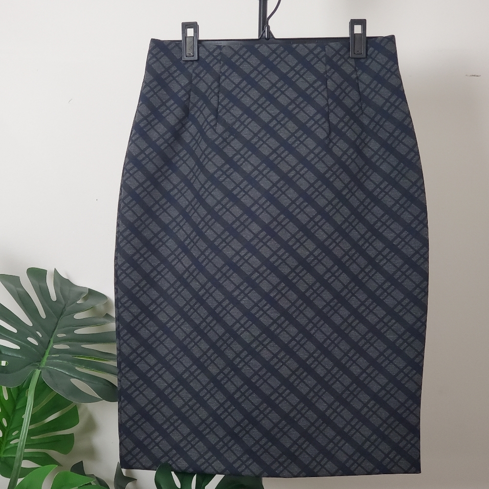Checkered pencil skirt, Stretch